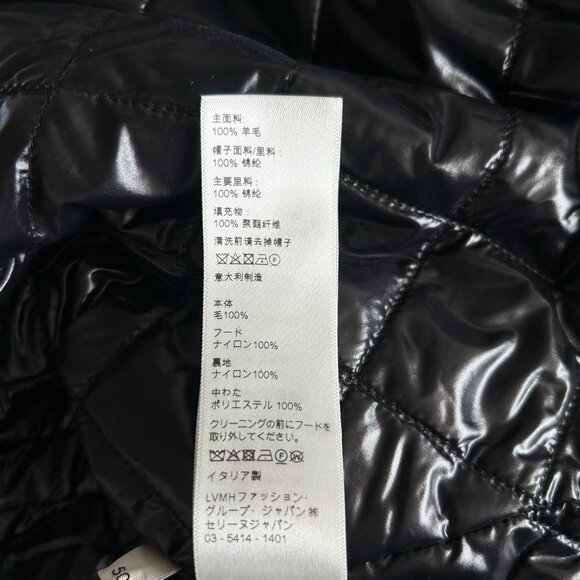 Celine Black & White Hood Logo Wool Jacket - Picture 6 of 6